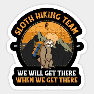 Sloth Hiking Sloth Hiking Team Sticker